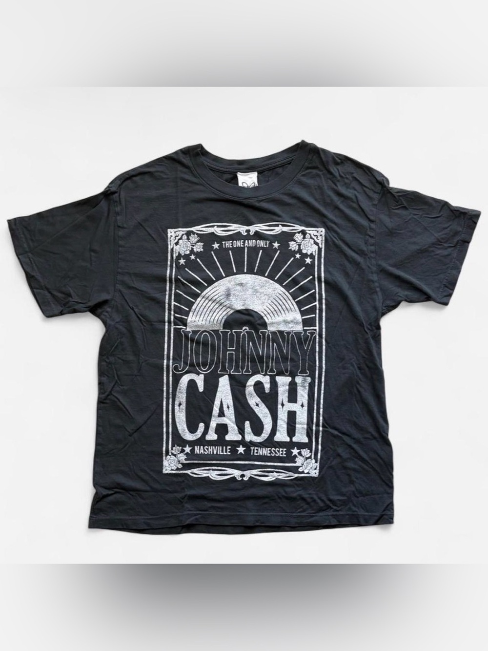 Black Johnny Cash Graphic Tee - Classic Band Shirt